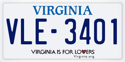 VA license plate VLE3401