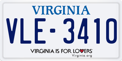 VA license plate VLE3410