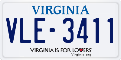 VA license plate VLE3411