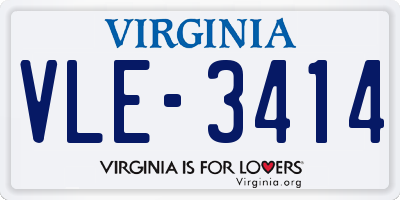 VA license plate VLE3414