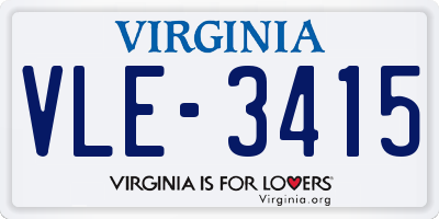VA license plate VLE3415