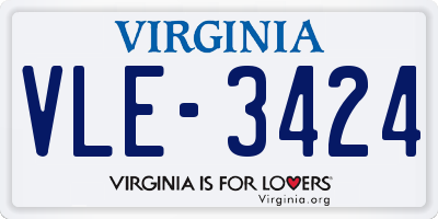 VA license plate VLE3424