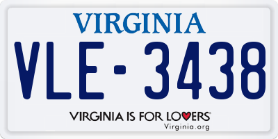 VA license plate VLE3438