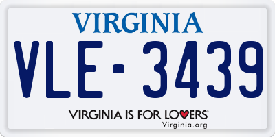 VA license plate VLE3439
