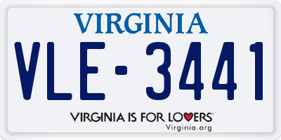 VA license plate VLE3441