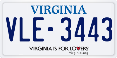 VA license plate VLE3443