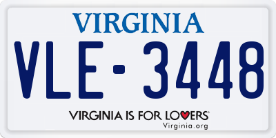 VA license plate VLE3448