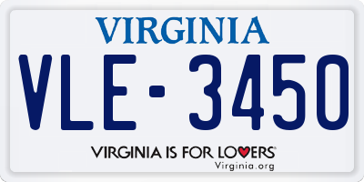 VA license plate VLE3450