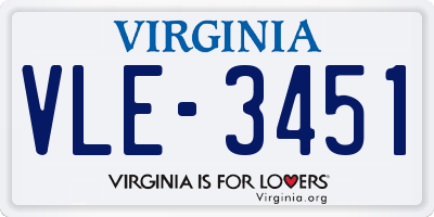 VA license plate VLE3451