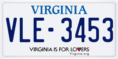 VA license plate VLE3453