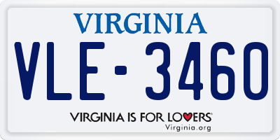 VA license plate VLE3460