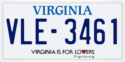 VA license plate VLE3461