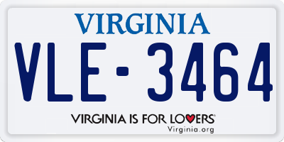 VA license plate VLE3464