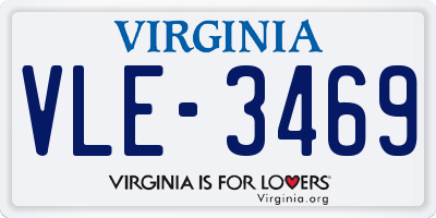 VA license plate VLE3469