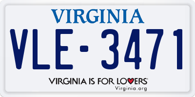 VA license plate VLE3471