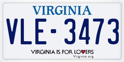 VA license plate VLE3473