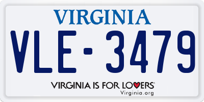 VA license plate VLE3479