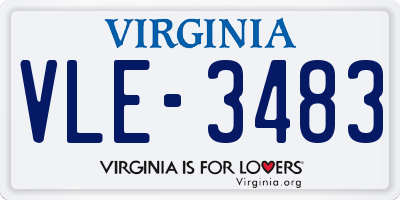 VA license plate VLE3483