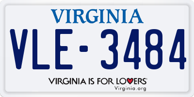 VA license plate VLE3484
