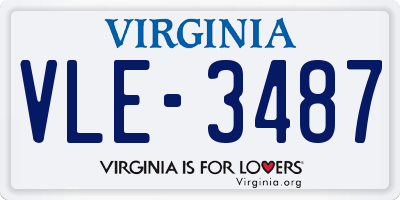 VA license plate VLE3487