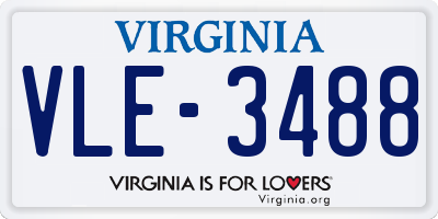 VA license plate VLE3488