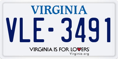 VA license plate VLE3491