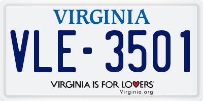 VA license plate VLE3501