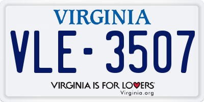 VA license plate VLE3507