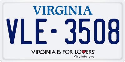 VA license plate VLE3508