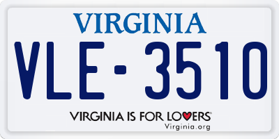 VA license plate VLE3510