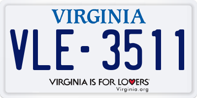 VA license plate VLE3511