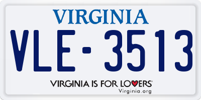 VA license plate VLE3513