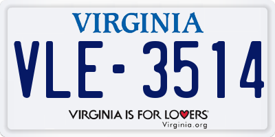 VA license plate VLE3514