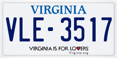 VA license plate VLE3517