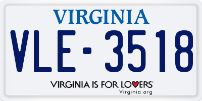 VA license plate VLE3518