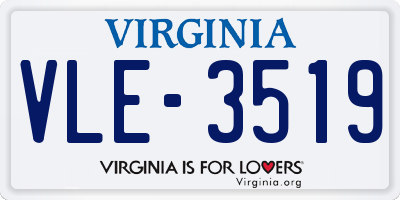 VA license plate VLE3519