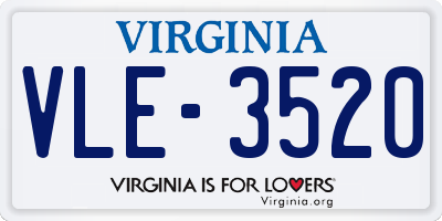 VA license plate VLE3520