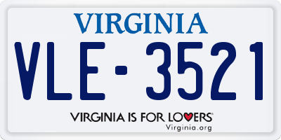 VA license plate VLE3521