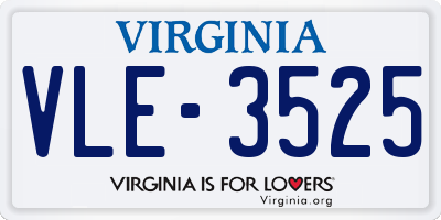 VA license plate VLE3525