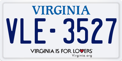 VA license plate VLE3527