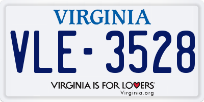 VA license plate VLE3528