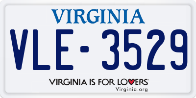 VA license plate VLE3529
