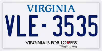 VA license plate VLE3535