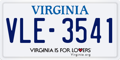 VA license plate VLE3541