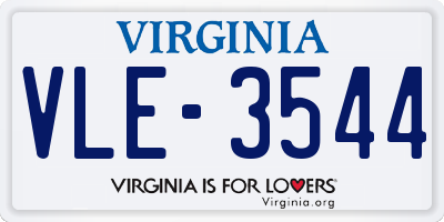 VA license plate VLE3544