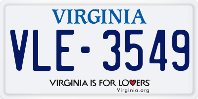 VA license plate VLE3549