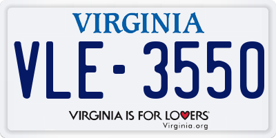 VA license plate VLE3550