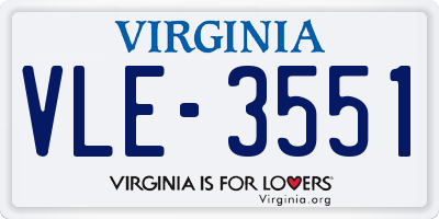 VA license plate VLE3551