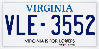 VA license plate VLE3552