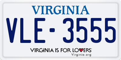 VA license plate VLE3555